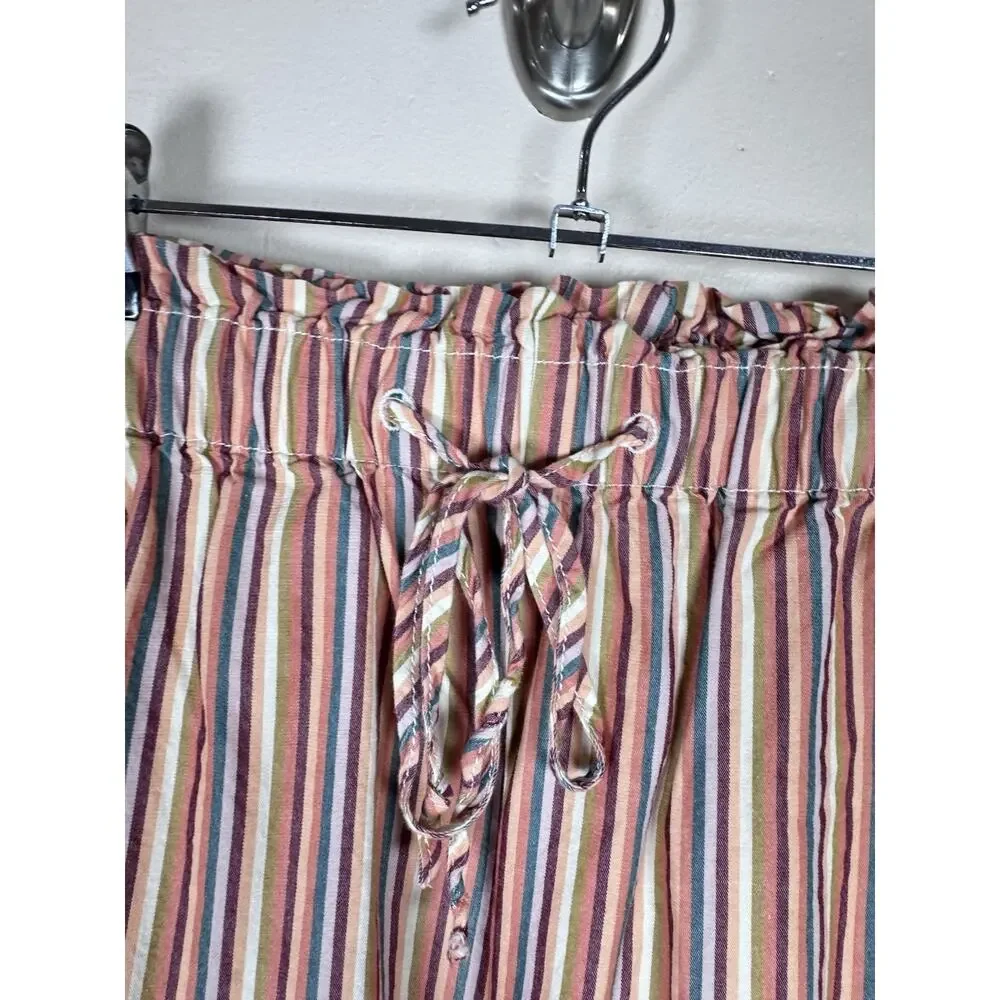 Madewell Womens Drawstring Shorts Pull On Mid Length High Rise Rainbow Stripe S - Picture 3 of 10